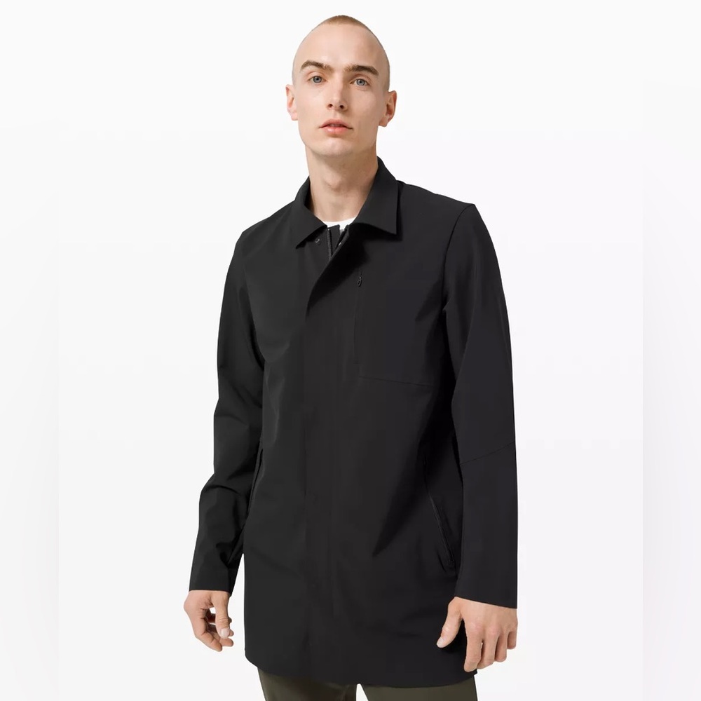 Lululemon Sz Large Black Men's Driver’s Coat Trench Raincoat